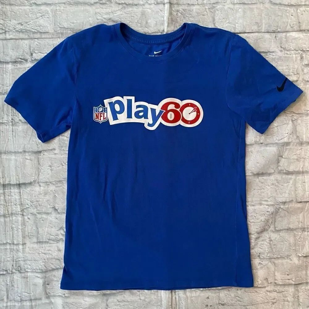 Nike NFL play 60 men S drifit Crewneck short sleeve t-shirt blue